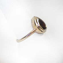 Load image into Gallery viewer, 10KY Dark Whiskey Tourmaline Pear Bezel Ring
