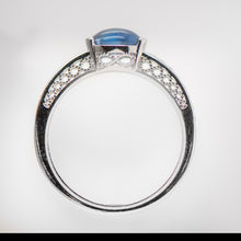 Load image into Gallery viewer, 14KW 1.5ctw Blue Sapphire Cabochon Ring
