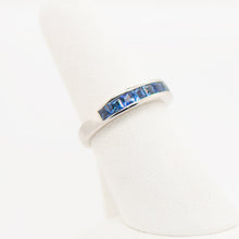 Load image into Gallery viewer, 14KW Blue Sapphire 1.34ctw Princess Cut Channel Band

