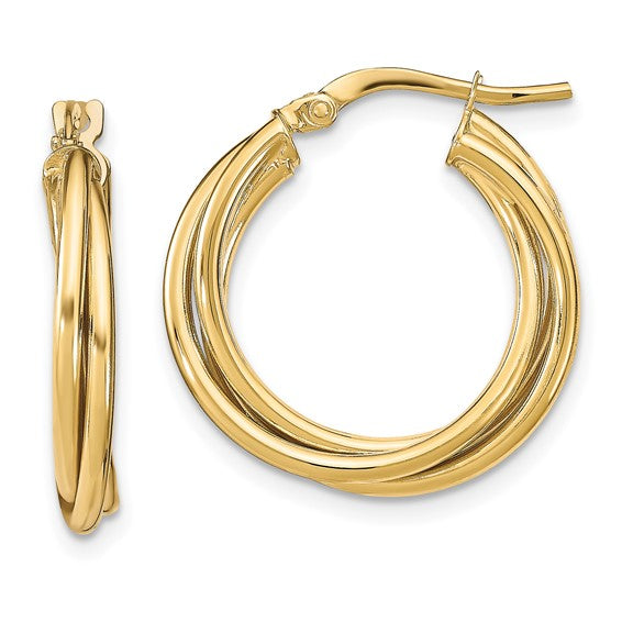 10KY triple hoop earrings