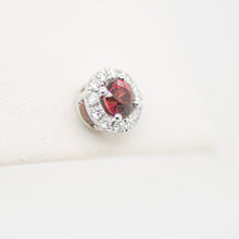 Load image into Gallery viewer, 14KW .57ctw Ruby Halo Stud Earrings
