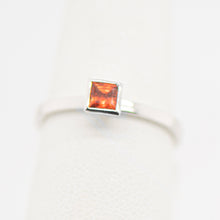 Load image into Gallery viewer, 14KW .37ct Orange Sapphire Bezel Ring

