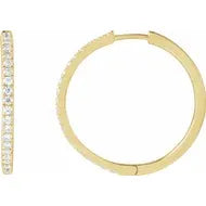 14KY .50ctw Lab Diamond Hoop 23mm Earrings