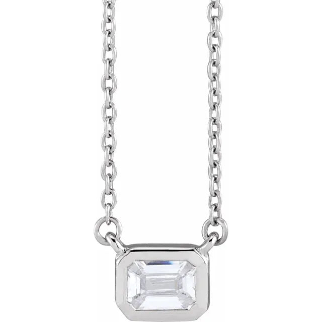 .50ct Emerald cut LG Diamond 14KW Pendant