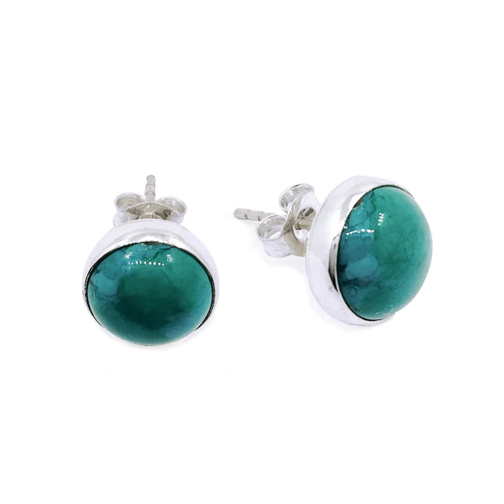 Luna SS 10mm Round Turquoise Earrings