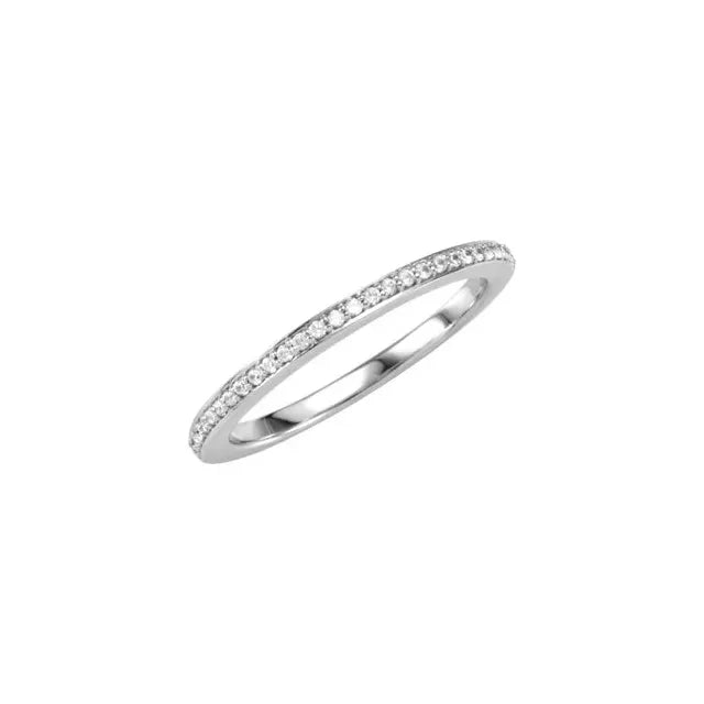 14K White Gold Anniversary Band 1/10ctw Natural Diamond