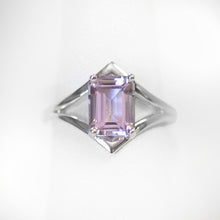 Load image into Gallery viewer, SS Lilac Amethyst Emerald Cut Ring
