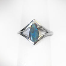 Load image into Gallery viewer, SS Pear Blue-Green Opal Ring
