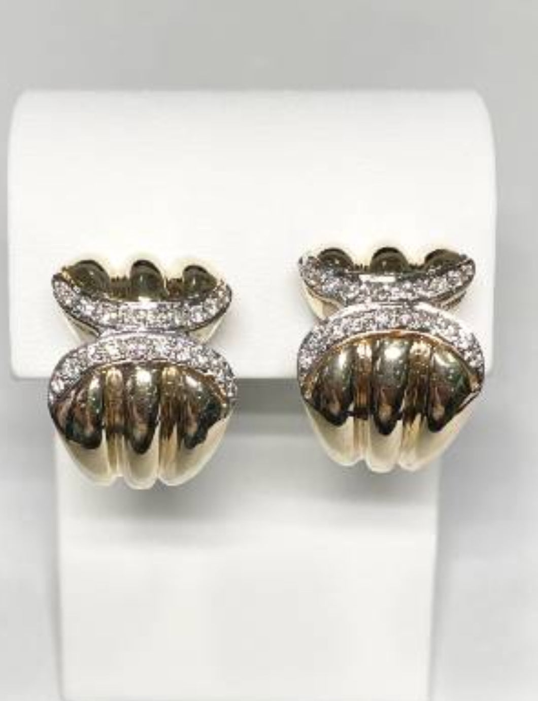 14KY Large Gold & Diamond Earrings