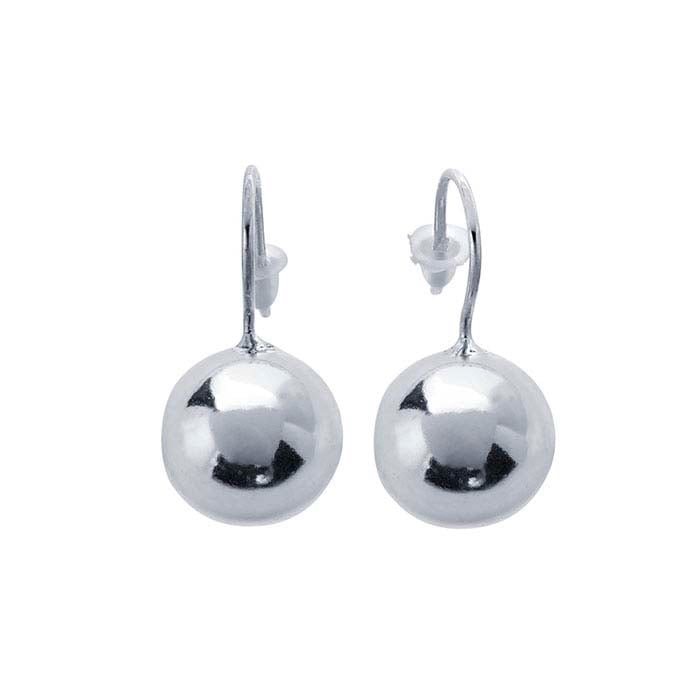 SS 12mm Ball on French Wire Earrings
