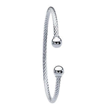 Load image into Gallery viewer, SS Twist-Wire Cuff Bracelet with Removable Ball End
