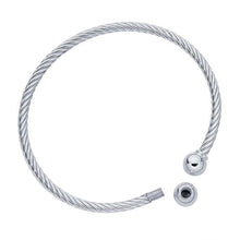 Load image into Gallery viewer, SS Twist-Wire Cuff Bracelet with Removable Ball End
