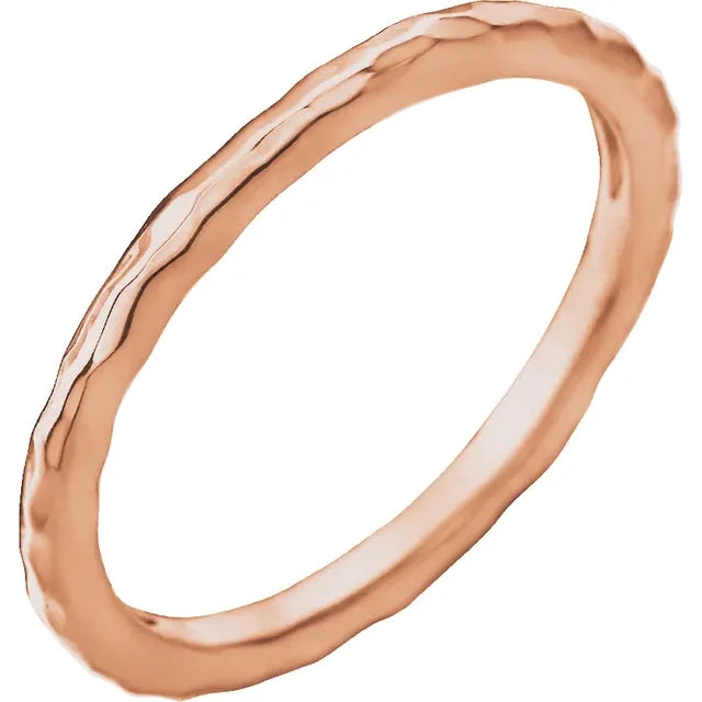 14K Rose Gold Hammered Ring