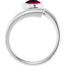 Load image into Gallery viewer, SS Bezel Rhodolite Garnet Bypass Ring
