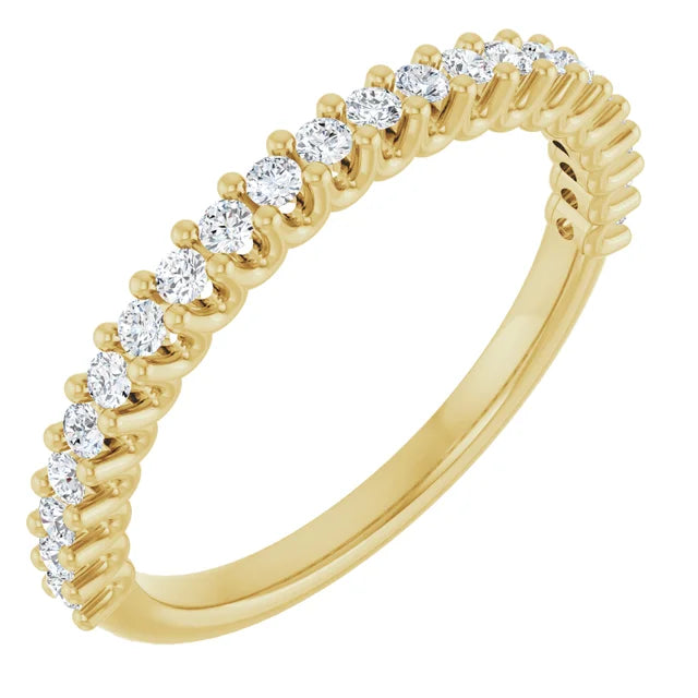14KY 1/3ctw Lab-Grown Diamonds in French Set Band