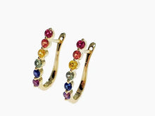 Load image into Gallery viewer, 14KY .61ctw Rainbow Sapphire Earrings
