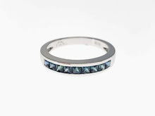 Load image into Gallery viewer, 14KW Blue Sapphire 1.34ctw Princess Cut Channel Band
