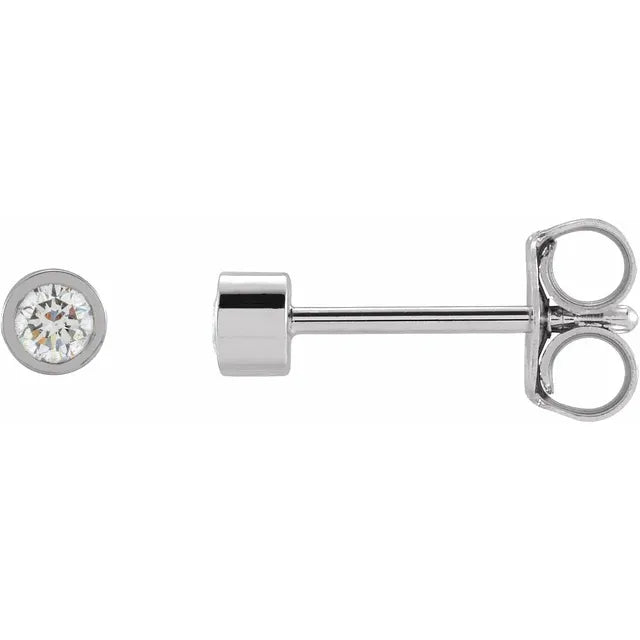 14KW .10ctw Bezel Lab-Grown Stud Earrings
