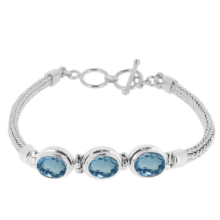 Luna SS 3-Stone Woven Bezel Bracelet
