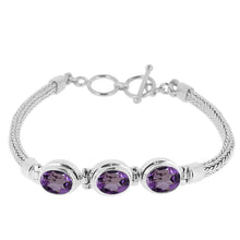 Load image into Gallery viewer, Luna SS 3-Stone Woven Bezel Bracelet
