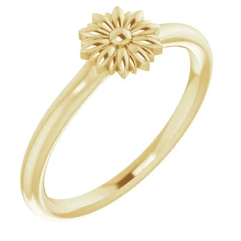 14KY Flower Stackable Ring