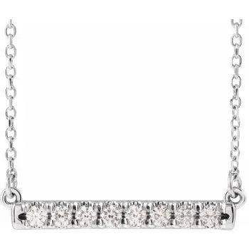 14KW 1/4ct Lab Grown Diamonds Bar French set Pendant