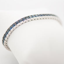 Load image into Gallery viewer, 14KW 10ct Blue Sapphire Tennis Bracelet

