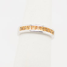Load image into Gallery viewer, 14KW 1.12ctw Yellow Princess cut Sapphire Band
