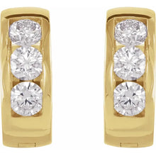 Load image into Gallery viewer, 14KY 1/3ctw Lab-Grown Diamonds 10mm Huggies Hoops Earrings
