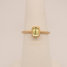 Load image into Gallery viewer, Canary Tourmaline Emerald Cut 18KY Ring
