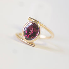 Load image into Gallery viewer, 10KY Large Rhodolite Bezel Set Ring
