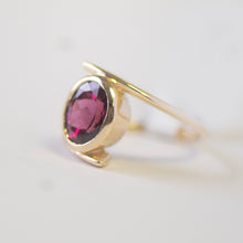 Load image into Gallery viewer, 10KY Large Rhodolite Bezel Set Ring
