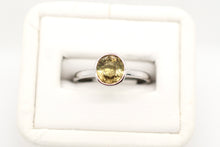Load image into Gallery viewer, 14k White Gold 1.81ct Oval Yellow Sapphire Bezel Set Ring
