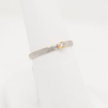 Load image into Gallery viewer, 14k White Gold Bezel Set Diamond Stackable Ring
