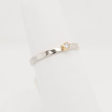 Load image into Gallery viewer, 14k White Gold High Polish Diamond Bezel Stackable
