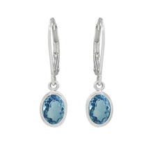 Load image into Gallery viewer, Sterling Silver 5x7mm Oval Amethyst Dangle Earrings
