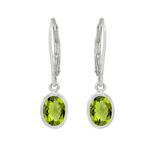 Load image into Gallery viewer, Sterling Silver 5x7mm Oval Amethyst Dangle Earrings
