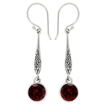 Load image into Gallery viewer, Luna SS Bali Semi-Precious Round Dangle Earrings
