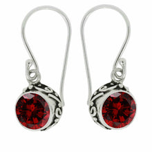 Load image into Gallery viewer, Sterling Silver Bezel Amethyst Dangle Earrings

