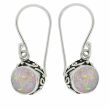 Load image into Gallery viewer, Sterling Silver Bezel Amethyst Dangle Earrings
