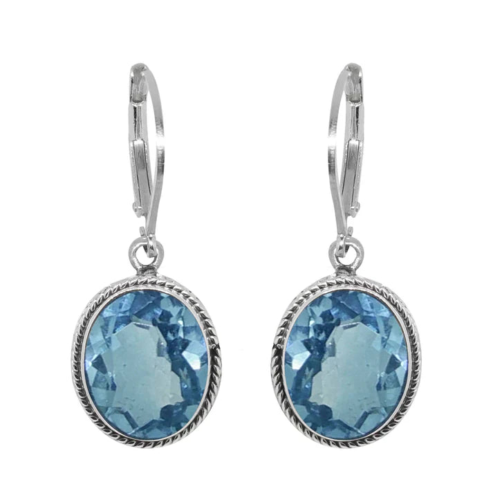 Luna SS Oval 7x9mm Bali Gemstone Earrings