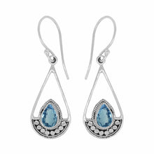 Load image into Gallery viewer, Sterling Silver Dangle Amethyst Earrings
