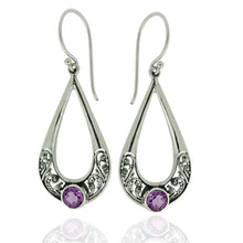 Load image into Gallery viewer, Luna SS Round semi-precious gemstone Dangle Earrings
