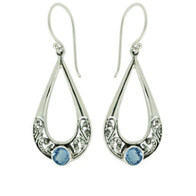 Load image into Gallery viewer, Luna SS Round semi-precious gemstone Dangle Earrings
