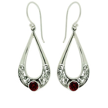 Load image into Gallery viewer, Luna SS Round semi-precious gemstone Dangle Earrings
