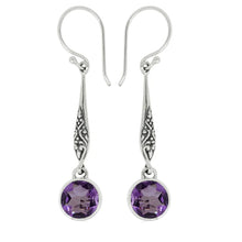 Load image into Gallery viewer, Luna SS Bali Semi-Precious Round Dangle Earrings
