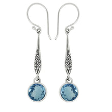 Load image into Gallery viewer, Luna SS Bali Semi-Precious Round Dangle Earrings

