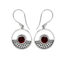 Load image into Gallery viewer, Luna SS Round Semi-Precious in Bali circle Earrings
