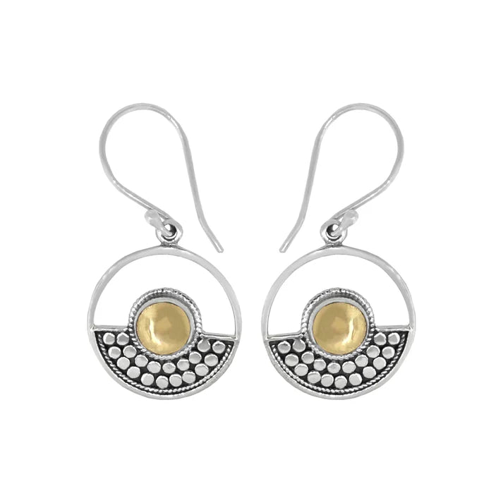 Luna SS two-Toned Open Circle 18k Gold Accent Earrings