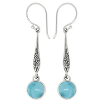 Load image into Gallery viewer, Luna SS Bali Semi-Precious Round Dangle Earrings
